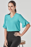Aria Womens Fluted Blouse